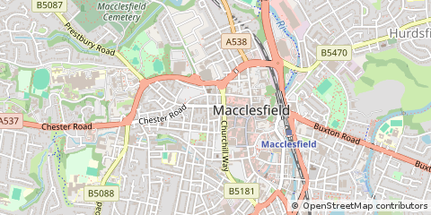 Map of Macclesfield, Cheshire