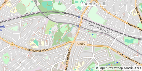 Map of Greenford, Middlesex