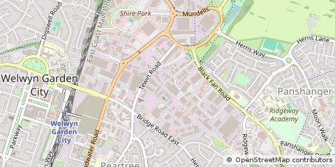 Map of Welwyn Garden City, Hertfordshire
