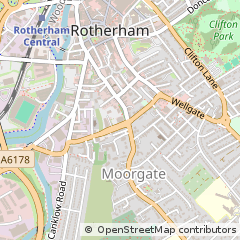 Map of Rotherham, South Yorkshire