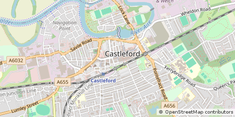 Map of Castleford, West Yorkshire