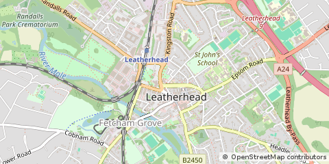 Map of Leatherhead, Surrey