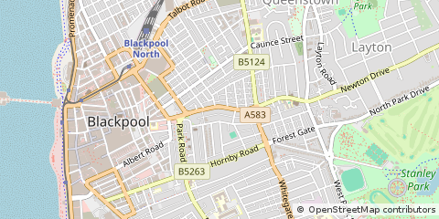 Map of Blackpool, Lancashire