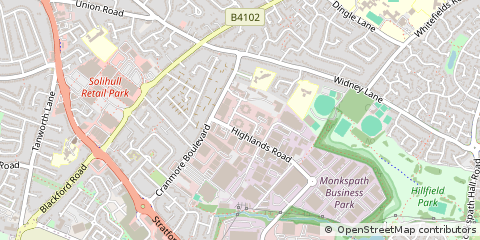 Map of Solihull, West Midlands