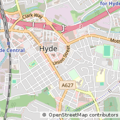 Map of Hyde, Cheshire