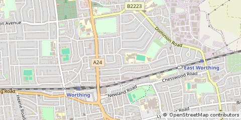 Map of Worthing, West Sussex