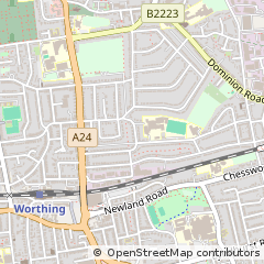 Map of Worthing, West Sussex