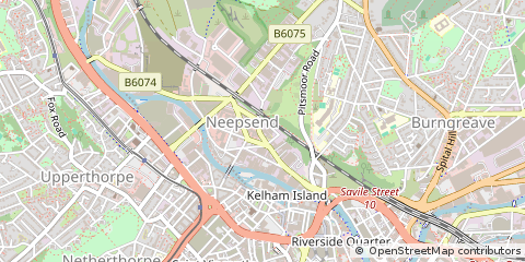 Map of Sheffield, South Yorkshire