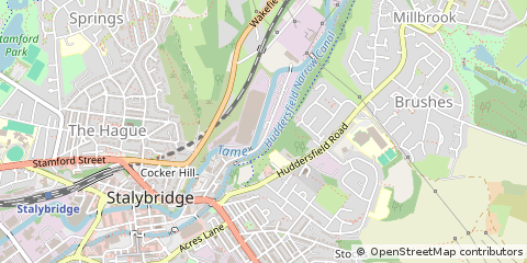 Map of Stalybridge, Cheshire