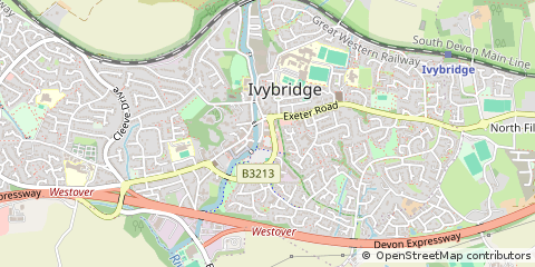 Map of Ivybridge, Devon