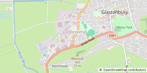 Map of Glastonbury, Somerset