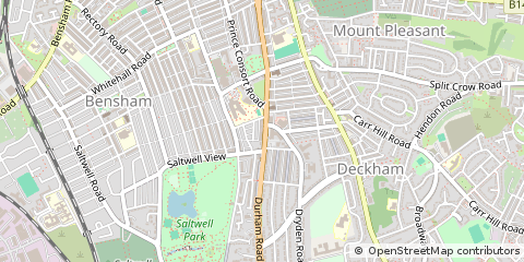 Map of Gateshead, Tyne and Wear