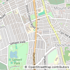 Map of Gateshead, Tyne and Wear