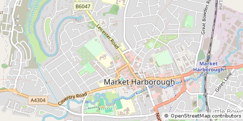 Map of Market Harborough, Leicestershire