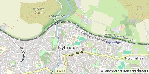 Map of Ivybridge, Devon