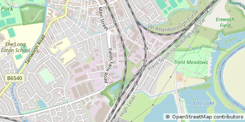 Map of Long Eaton, Nottingham