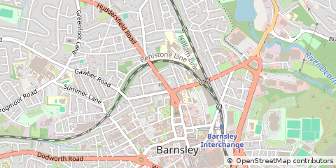 Map of Barnsley, South Yorkshire