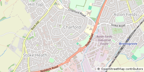 Map of Bromsgrove, Worcestershire