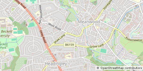 Map of Leeds, West Yorkshire