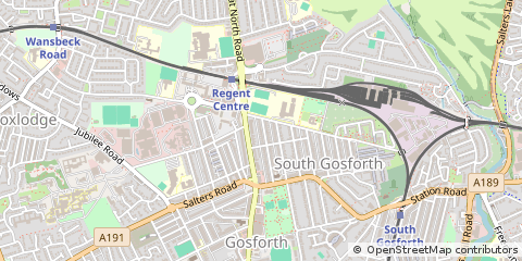 Map of Gosforth, Newcastle Upon Tyne