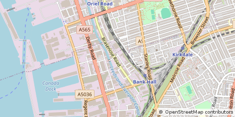Map of Liverpool, Merseyside