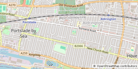 Map of Hove, East Sussex