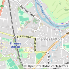 Map of Thames Ditton, Surrey