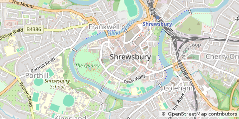 Map of Shrewsbury, Shropshire