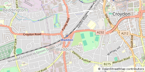 Map of Croydon, Surrey