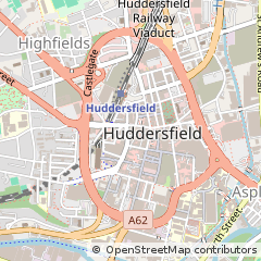 Map of Huddersfield, West Yorkshire