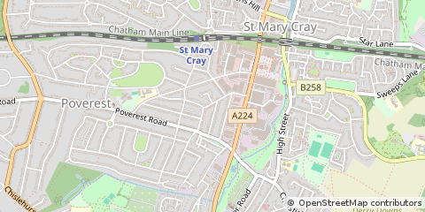Map of Orpington, Kent