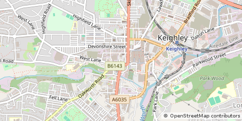 Map of Keighley, West Yorkshire
