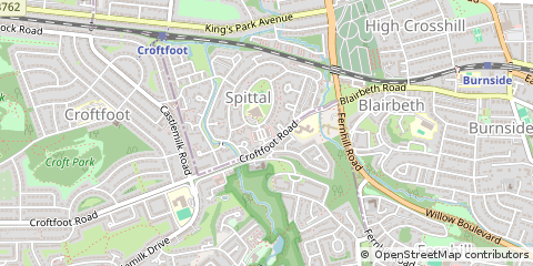 Map of Glasgow, South Lanarkshire