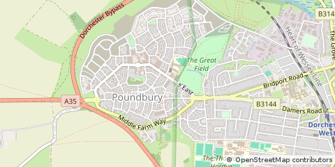 Map of Dorchester, Dorset