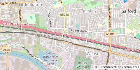 Map of Salford, Greater Manchester