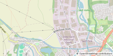 Map of Rugby, Warwickshire
