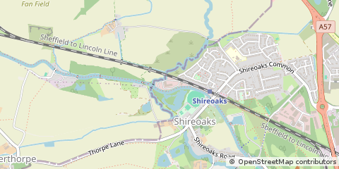 Map of Worksop, Nottinghamshire