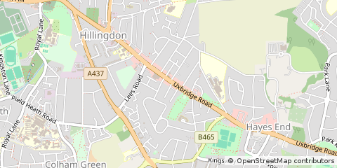 Map of Hillingdon, Middlesex