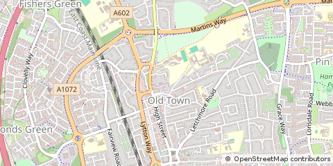 Map of Stevenage, Hertfordshire