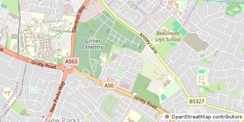 Map of Leicester, Leicestershire