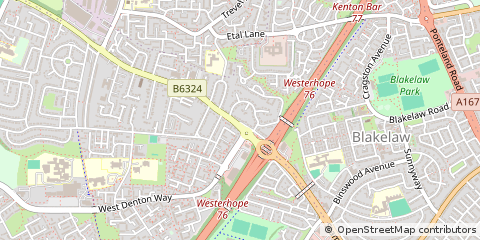 Map of Newcastle Upon Tyne, Tyne and Wear
