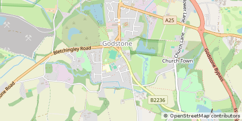 Map of Godstone, Surrey