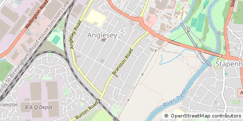 Map of Burton on Trent, Staffordshire
