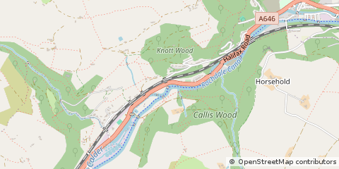 Map of Hebden Bridge, West Yorks