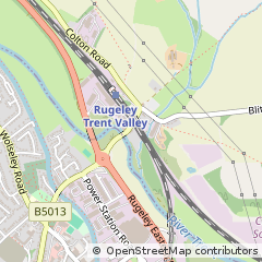 Map of Rugeley, Staffordshire