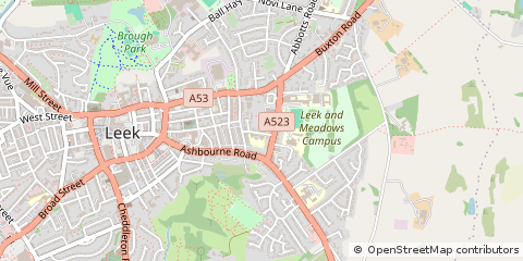 Map of Leek, Staffordshire