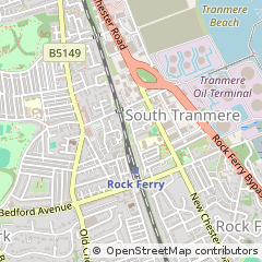 Map of Rock Ferry, Merseyside