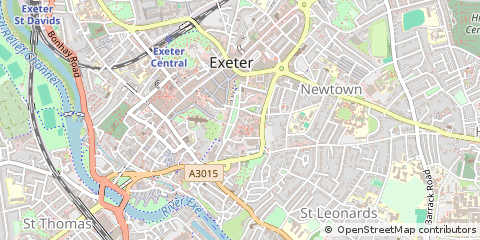 Map of Exeter, Devon