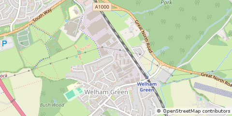 Map of Welham Green, Hertfordshire