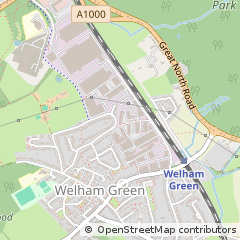Map of Welham Green, Hertfordshire